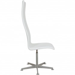 Arne Jacobsen Tall Oxford chair in white leather.