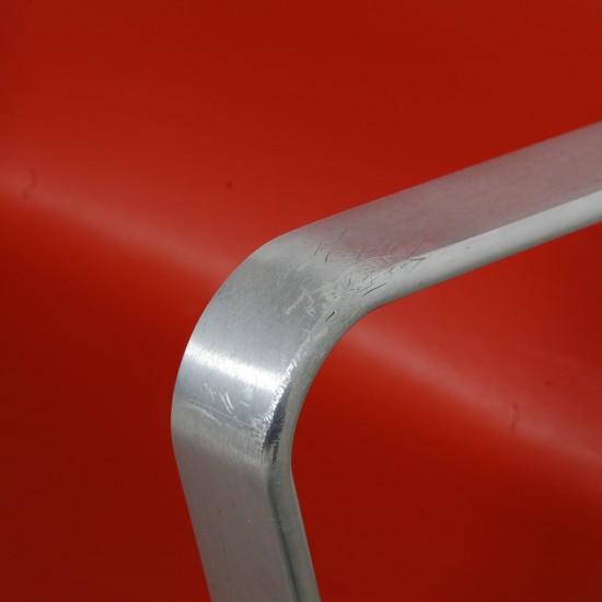 Arne Jacobsen Oxford stol i rødt Aura læder