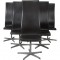 Arne Jacobsen Set of 6 Oxford chairs in dark brown leather