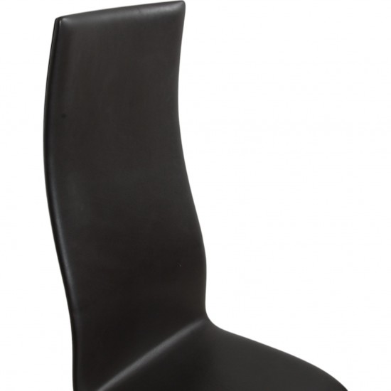 Arne Jacobsen Set of 6 Oxford chairs in dark brown leather
