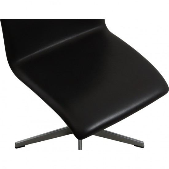 Arne Jacobsen Set of 6 Oxford chairs in dark brown leather
