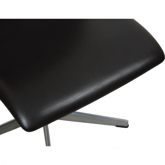 Arne Jacobsen Set of 6 Oxford chairs in dark brown leather