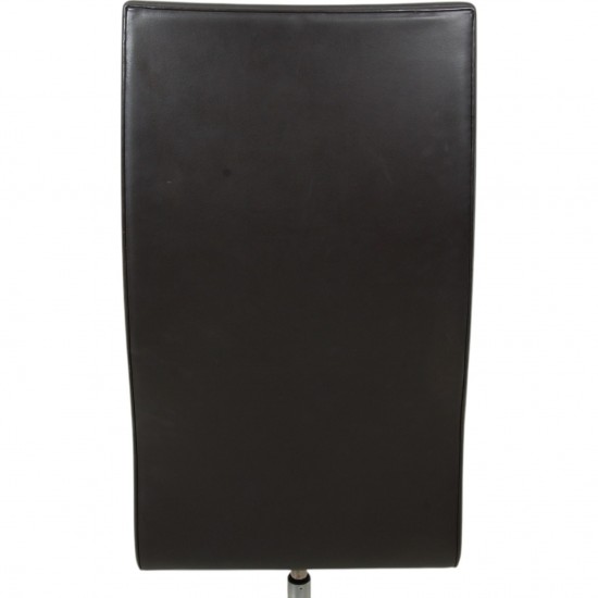 Arne Jacobsen Set of 6 Oxford chairs in dark brown leather