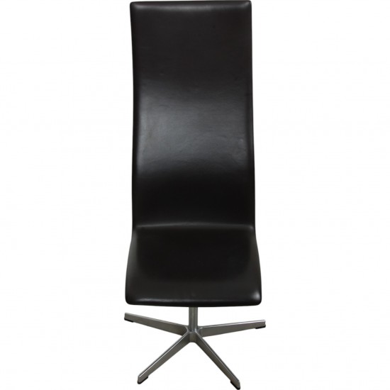 Arne Jacobsen Set of 6 Oxford chairs in dark brown leather