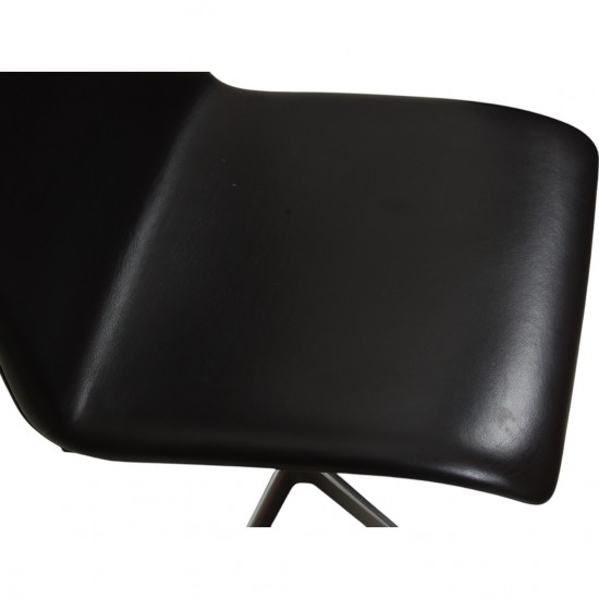 Arne Jacobsen Set of 6 Oxford chairs in dark brown leather