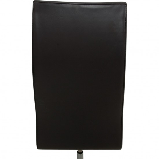 Arne Jacobsen Set of 6 Oxford chairs in dark brown leather