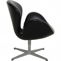 Arne Jacobsen Swan chair in patinated black leather 2007
