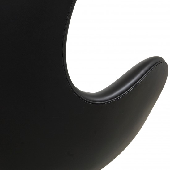 Arne Jacobsen Egg chair reupholstered in black aniline leather