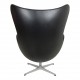 Arne Jacobsen Egg newly upholstered with cognac classic leather 