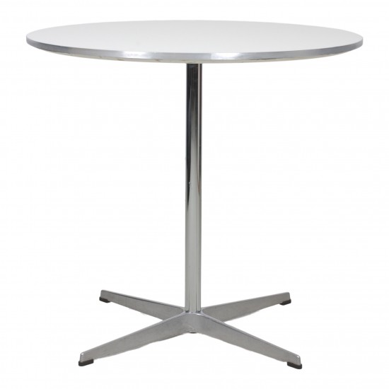 Arne Jacobsen Cafebord hvid laminat, Ø: 75