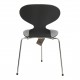 Arne Jacobsen Ant chairs with 3 legs in black lazur