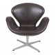 Arne Jacobsen Swan chair with original brown leather