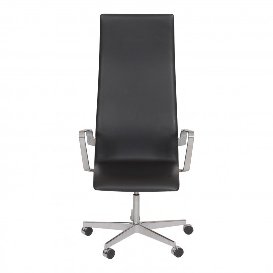 Arne Jacobsen High Oxford office chair with original black leather