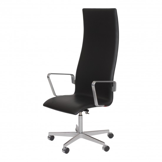 Arne Jacobsen High Oxford office chair with original black leather
