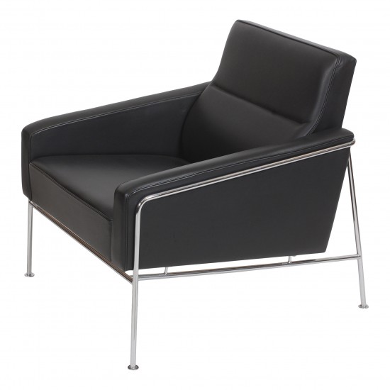 Arne Jacobsen Lufthavnsstol i sort original læder