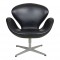 Arne Jacobsen Swan Chair in original black leather