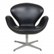 Arne Jacobsen Svane stol i originalt sort læder