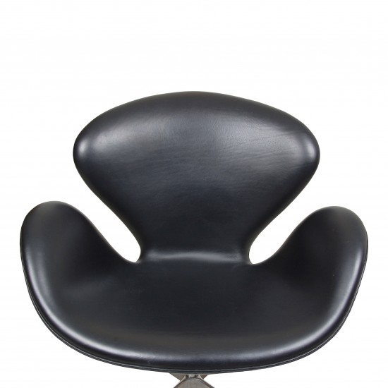 Arne Jacobsen Swan Chair in original black leather