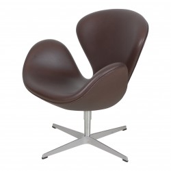 Arne Jacobsen Swan chair newly upholstered with mokka aniline leather Arne Jacobsen Swan chair newly upholstered with mokka aniline leather