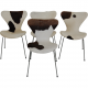 Set of four Arne Jacobsen Seven chairs in cow Hide