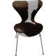 Sæt med seks Arne Jacobsen Syver stole i ko skind