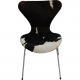 Sæt med seks Arne Jacobsen Syver stole i ko skind