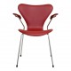 Arne Jacobsen syver armstol 3207 nybetrukket i Cherry semianilin læder Arne Jacobsen syver armstol 3207 nybetrukket i Cherry semianilin læder