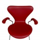 Arne Jacobsen syver armstol 3207 nybetrukket i Cherry semianilin læder Arne Jacobsen syver armstol 3207 nybetrukket i Cherry semianilin læder
