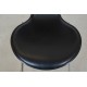 Arne Jacobsen barstool front upholstered in black leather