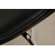 Arne Jacobsen barstool front upholstered in black leather