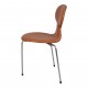 Arne Jacobsen Ant chair newly upholstered with cognac aniline leather