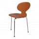 Arne Jacobsen Ant chair newly upholstered with cognac aniline leather