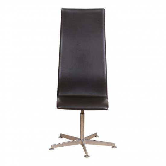 Arne Jacobsen High Oxford office chair with dark brown leather