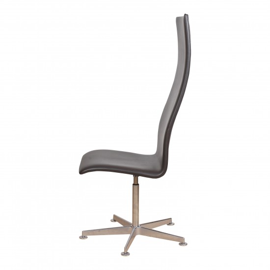 Arne Jacobsen High Oxford office chair with dark brown leather