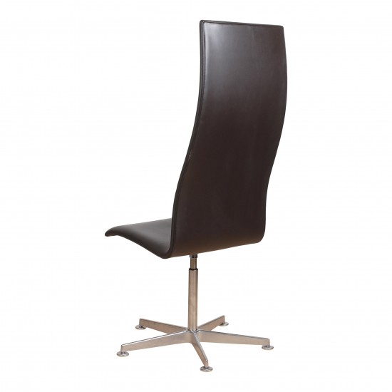 Arne Jacobsen High Oxford office chair with dark brown leather