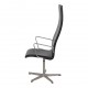 Arne Jacobsen Oxford office chair with high back and original black leather