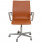Arne Jacobsen Oxford office chair reupholstered in walnut aniline leather