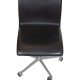 Arne Jacobsen tall Oxford office chair in original brown leather