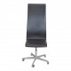 Arne Jacobsen tall Oxford office chair in original brown leather