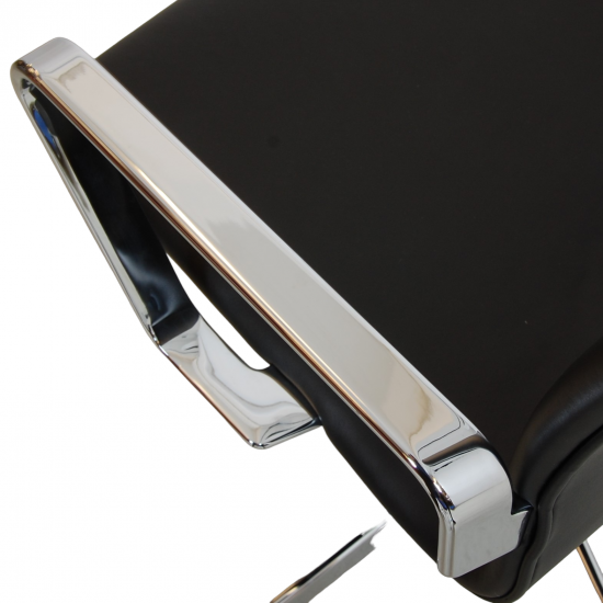 Arne Jacobsen Oxford kontorstol nybetrukket i sort Nevada læder, Chrome