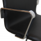 Arne Jacobsen Oxford office chair reupholstered in black Nevada leather, Chrome