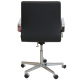 Arne Jacobsen Oxford office chair reupholstered in black Nevada leather, Chrome