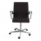 Arne Jacobsen Oxford office chair in grey fabric and chrome