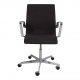 Arne Jacobsen Oxford office chair in grey fabric and chrome