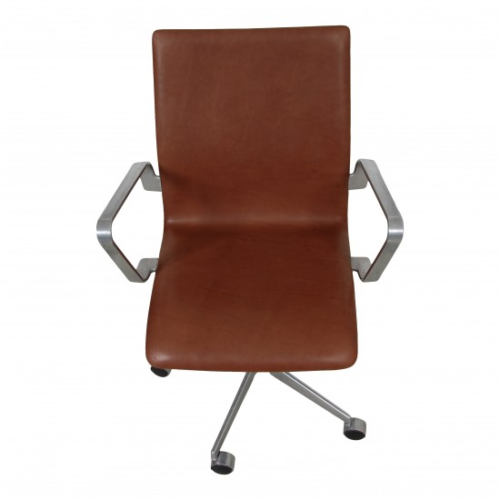 Arne Jacobsen Oxford office chair in mocha aniline leather