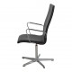 Arne Jacobsen Oxford chair with black leather and chrome frame