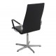 Arne Jacobsen Oxford chair with black leather and chrome frame