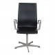 Arne Jacobsen Oxford with original black classic leather and medium high back