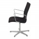 Arne Jacobsen Oxford chair with a low back and black tonus fabric