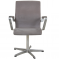 Arne Jacobse Oxford chair in grey Alcantara fabric